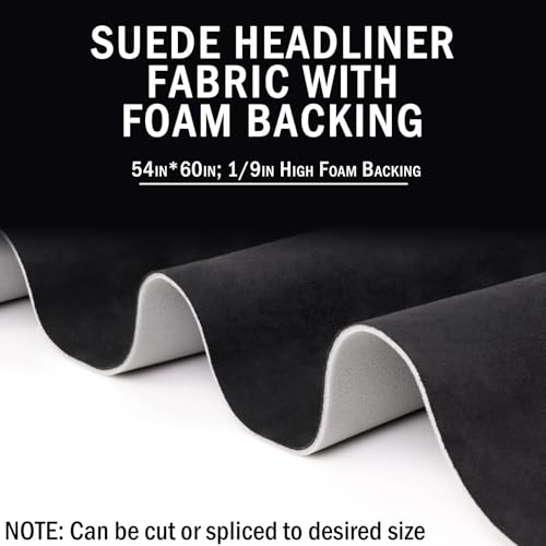 Kefly Black Suede Headliner Fabric 54" L × 60" W with Foam Backing, Automotive Interior Auto Roof Replacement Material for Car, SUV, Boat, Pickup, Truck, RV, Home Repair - Image 2