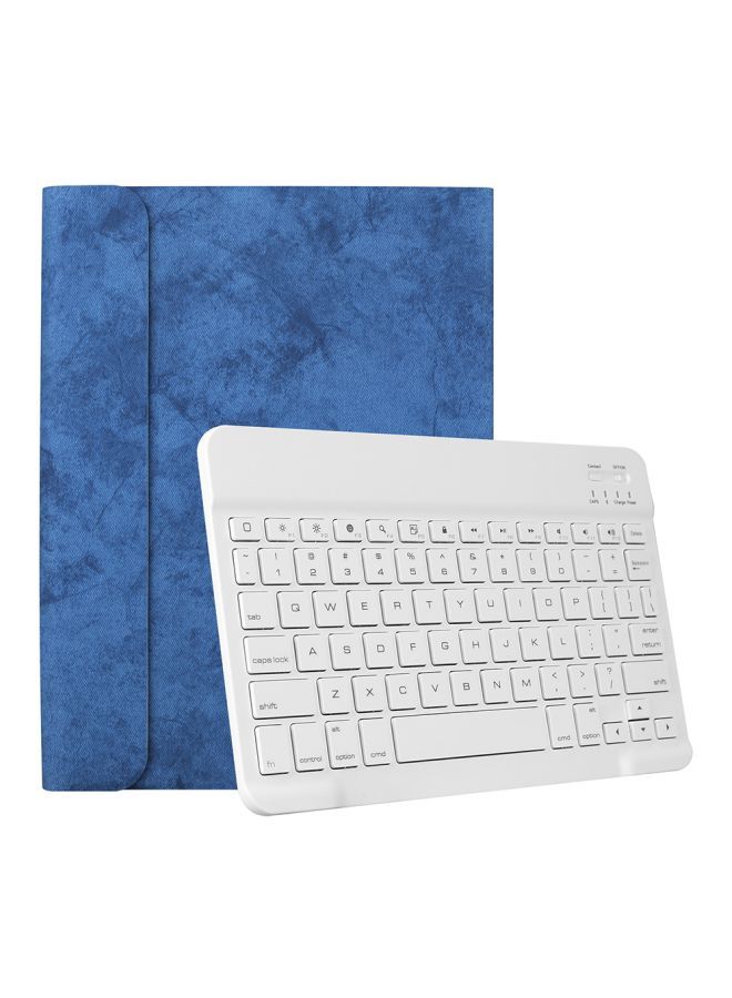 NIBEMINENT Keyboard Case Cover For Apple iPad Pro 11-Inch Blue/White  - Image 1