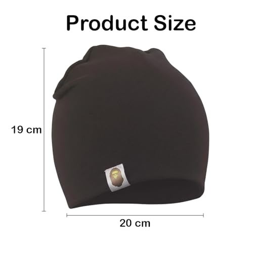 SYGA Unisex Cotton Cap Knitted Baby Cap Piece PlainCap_Black_S 6M - 5YEARS - Image 3