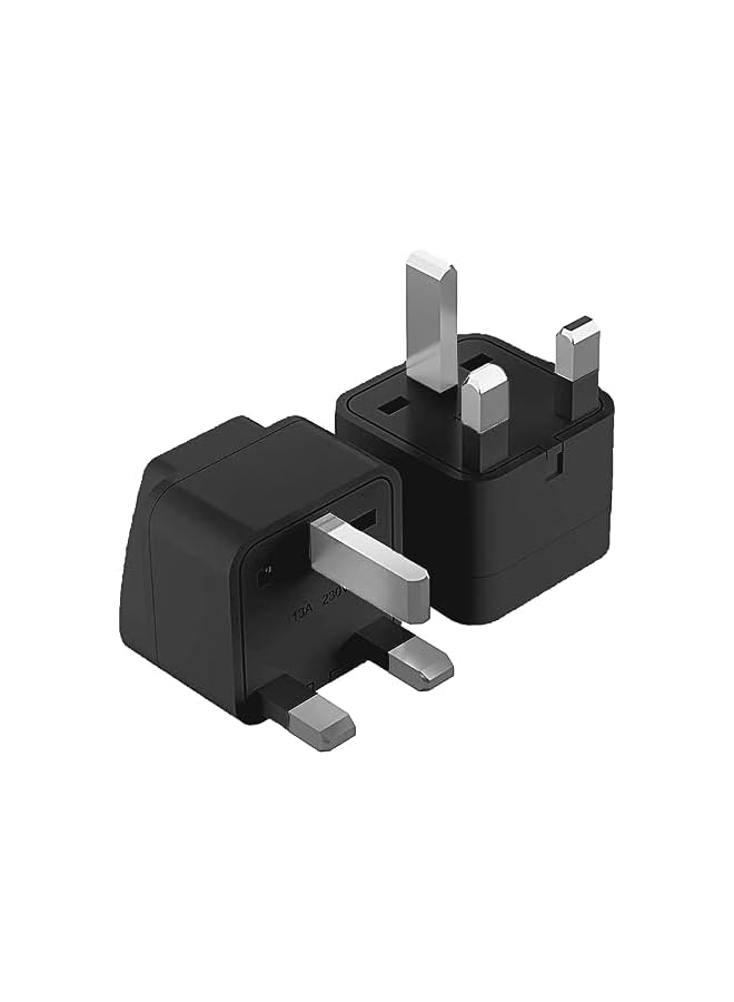 PROMASS [2-Pack] AU/EU/USA/CANADA/to UAE Plug Adapter, British 3 Pin Plug Converter UK to US, UK Travel Plug Adapter Type G, Universal Socket Grounded International Travel Adapter For Trip (Black) - Image 2