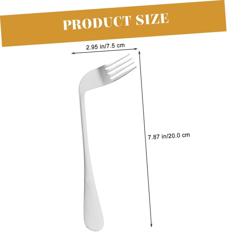 Ergonomic Angled Stainless Steel Feeding Forks 2 Pack for Elderly Assisted Dining - Image 3