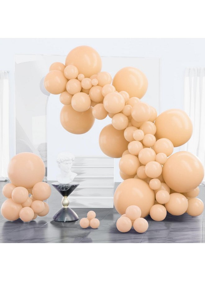 PartyWoo Nude Balloons 100 Pcs Boho Apricot Balloons Different Sizes Pack Of 18 Inch 12 Inch 10 Inch 5 Inch Beige Balloons For Balloon Garland Or Balloon Arch As Party Decorations Apricotf05  - Image 1