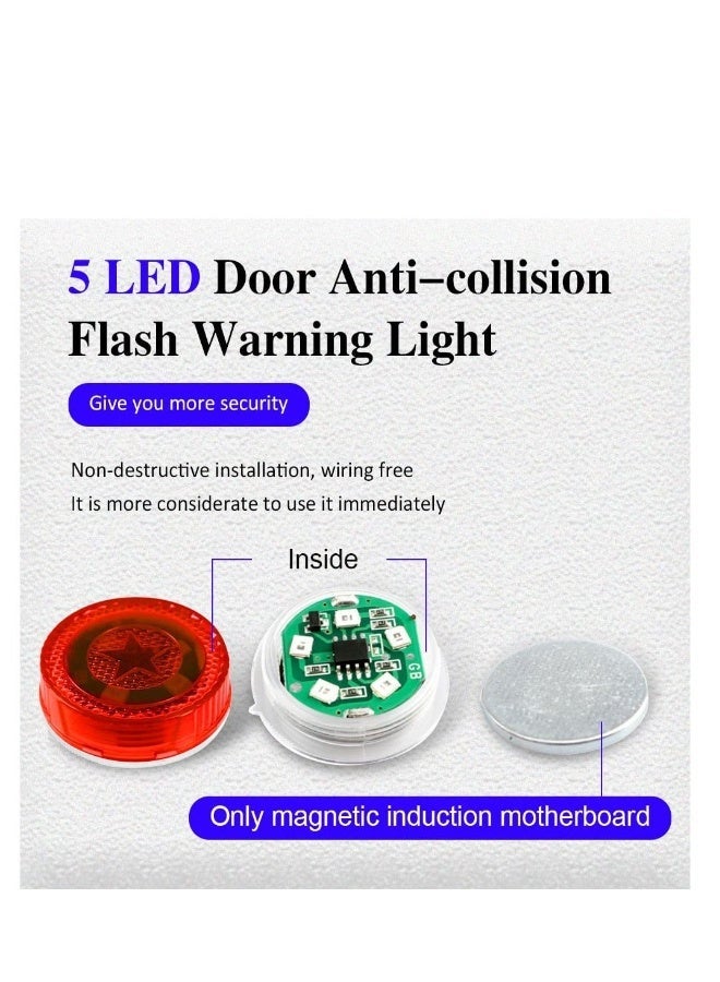 MUNTAQI Universal Wireless Car Door LED Warning Lights, Car Door Warnning Lights, Roadside Flashing Flares Safety Warning Light, Waterproof Design, Strobe Lights for Anti rear-end Collision (Red) (4PCS) - Image 1