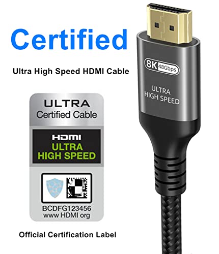 Ubluker 10K 8K 4K HDMI Cable 48Gbps 1.5 FT, Certified Ultra High Speed HDMI® Cable 4K 240Hz 144Hz 120Hz 8K60Hz 0.01ms HDR10+ eARC HDCP2.3 Netflix Roku TV PC Monitor Projector PS5 Xbox - Image 2