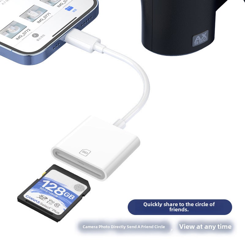 iPhone 14 SD TF Card Reader Adapter for DSLR CameraPingguo to SD single card reader (boxed) Pingguo to SD single card reader (boxed) 
