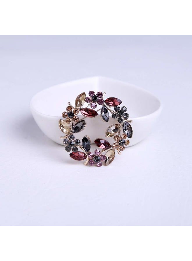 CUFTS Colours Crystal Brooch Pins Rhinestone Brooches Jewelry Gift for Women Girls, Metal - Image 2