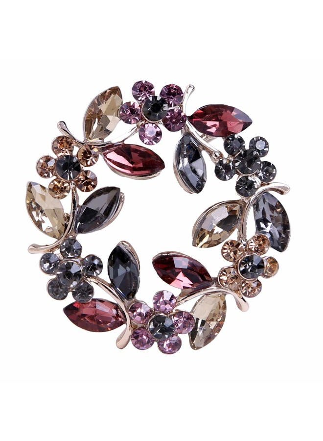 CUFTS Colours Crystal Brooch Pins Rhinestone Brooches Jewelry Gift for Women Girls, Metal - Image 1