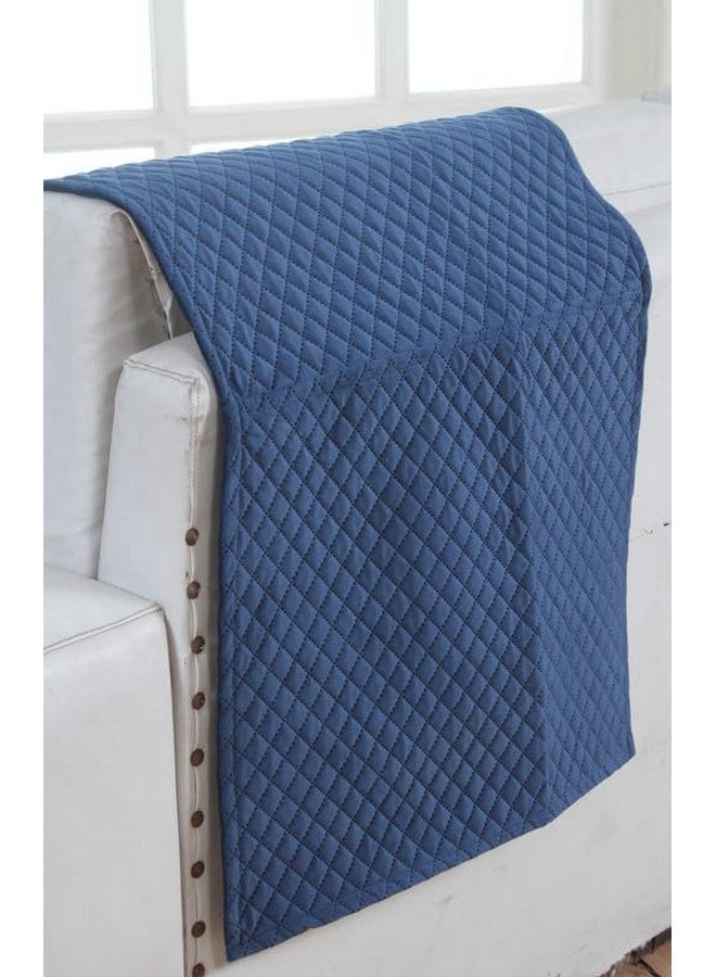 Nendle Latest Quilted Velvet Universal Protector Sofa Cover 3 Seater and 2 Seater|Sofa Cover L Shape 5 Seater Velvet for Living Room with Handle Cover (Navy Blue, Pack of 2) - Image 5