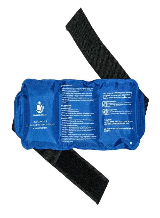 CELLEBII® Reusable Hot and Cold Ice Pack for Pain Relief Gel Bag for Shoulder Ankle Knee - Blue - Image 1