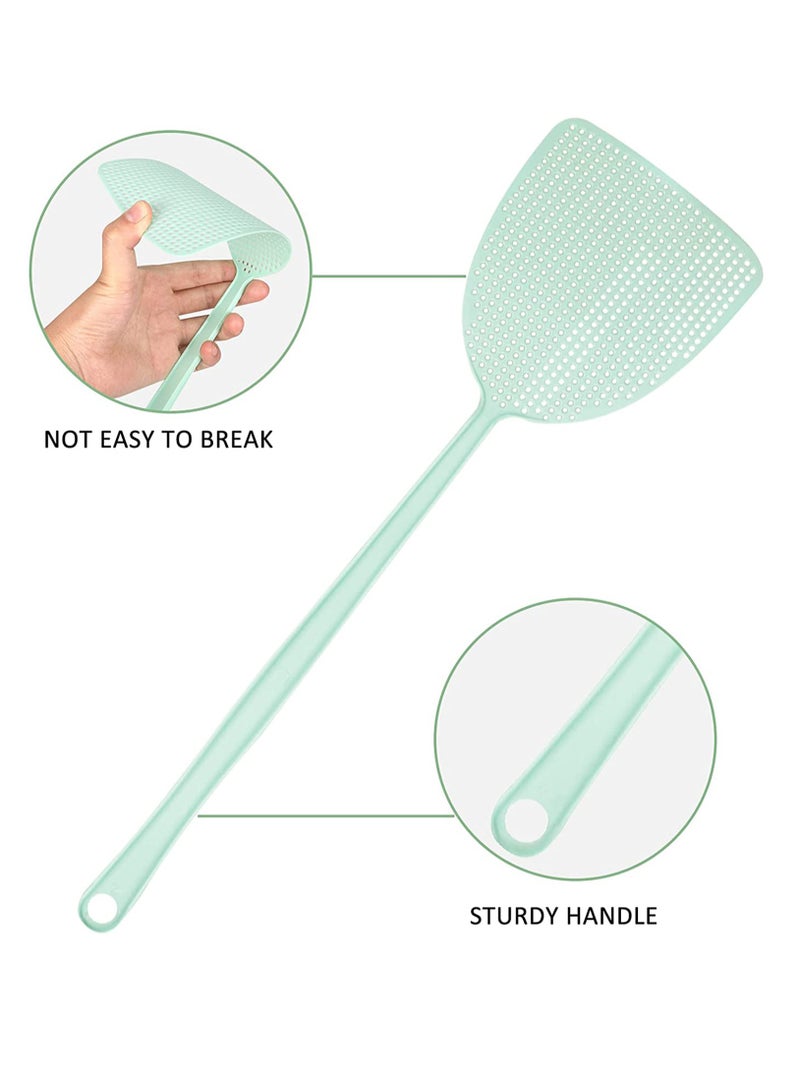Fly Swatter Pack 4 Heavy Duty Plastic Swatters in Assorted Colors, Flexible Long Handle for Effective Bug and Fly Control - Image 3