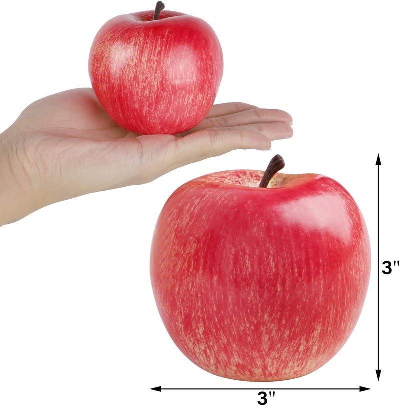 Cllayees Fake Fruit Artificial Apples, Set of 12 Decorative Fruit Lifelike Faux Apples Realistic Fruits Apple Decorations for Kitchen, Realistic Fake Fruits Party Props Home Decor - Image 2