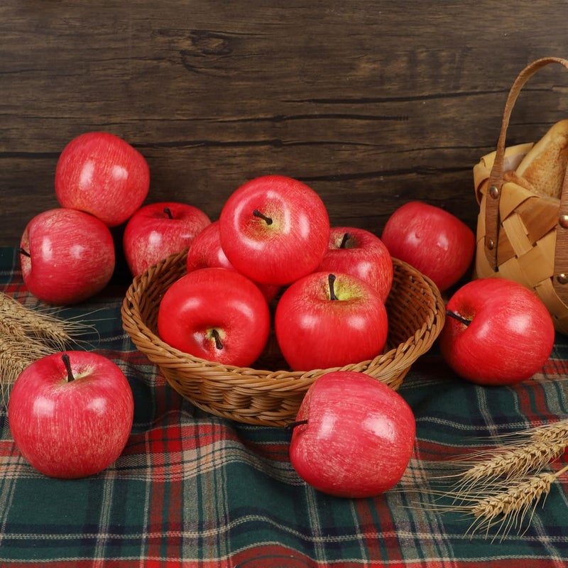 Cllayees Fake Fruit Artificial Apples, Set of 12 Decorative Fruit Lifelike Faux Apples Realistic Fruits Apple Decorations for Kitchen, Realistic Fake Fruits Party Props Home Decor - Image 4