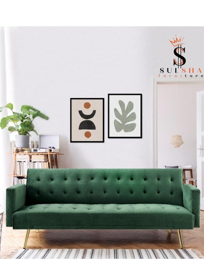 Modern Dark Green Office Fabric Linen-Like Velvet Sofa Chair Loveseat Square Handrail Sofa Beds Hotel Leisure Sofa Set Couch 