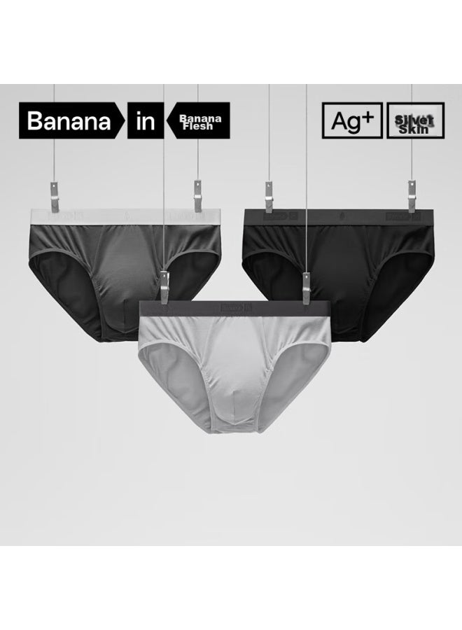 Bananain 301P سراويل داخلية للرجال، قماش مودال قطن، شورتات مضادة للبكتيريا وقابلة للتنفس 7A، حرير جليدي، صيفي، عبوة 3 قطع - Image 1