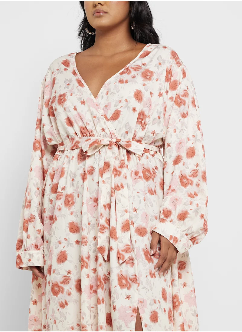 جينجر بلس Floral Print Dress