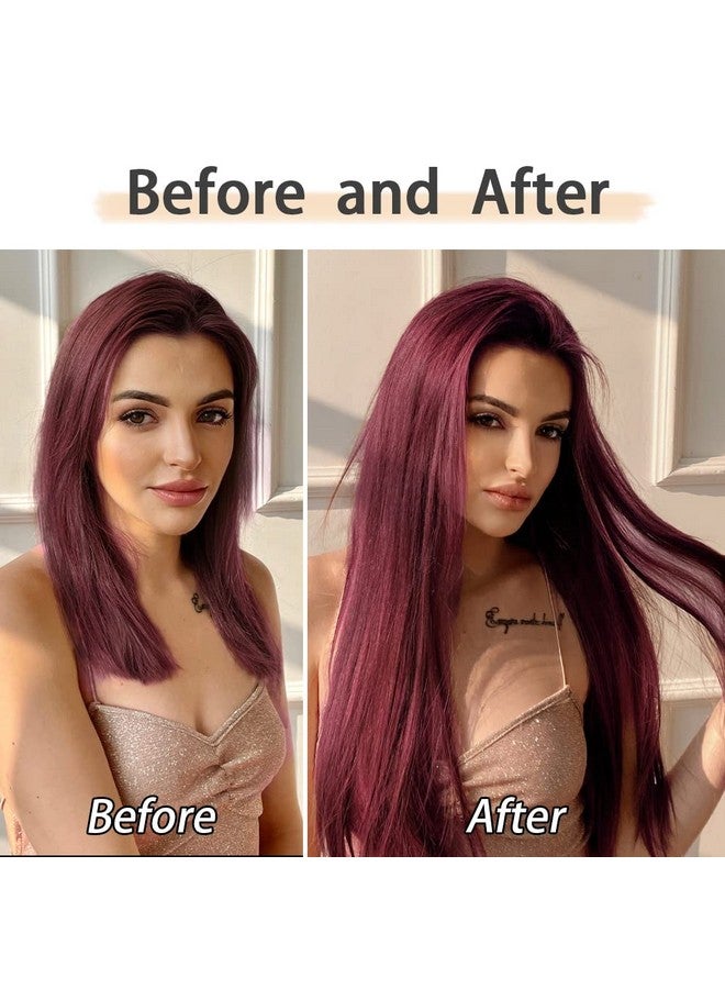 StrRid Burgundy Hair Extensions Strrid Clip In Hair Extension Straight 22Long Synthetic Thick Clips On Red Hair Piece For Women 5Pcs Black Curly Wavy 18Cheap Purple Brown Blonde Full Head 5 Oz - Image 3