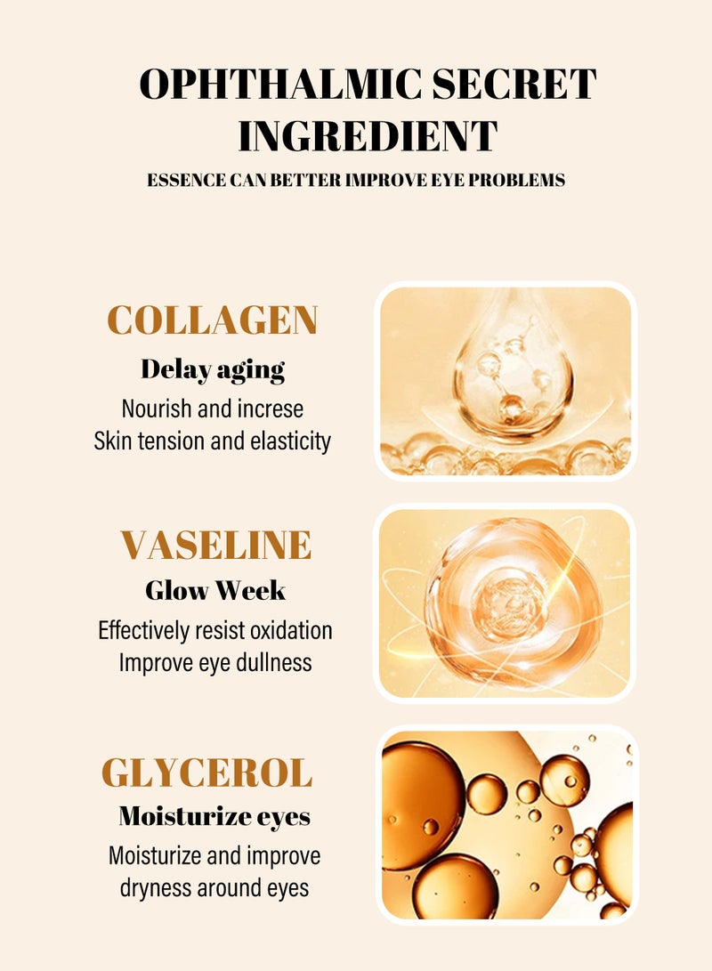 Kanza 2Pcs Collagen Anti aging Eye cream 20g Firming Hydrating Anti Wrinkle Under Eye Cream for Dark Circles Peptide Eye Cream Puffiness Eye Cream Improve Elasticity Eye Treatment Cream - Image 5