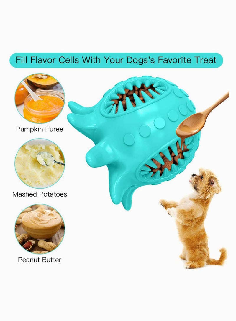 SOLARAE Dog Chew Toy Tooth Cleaning Octopus Shape Jolly Ball Chew Squeaky Toys Treat Food Dispensing Ball for Small/Medium Dogs Puzzle Interactive Toy Ball for Puppy - Image 5