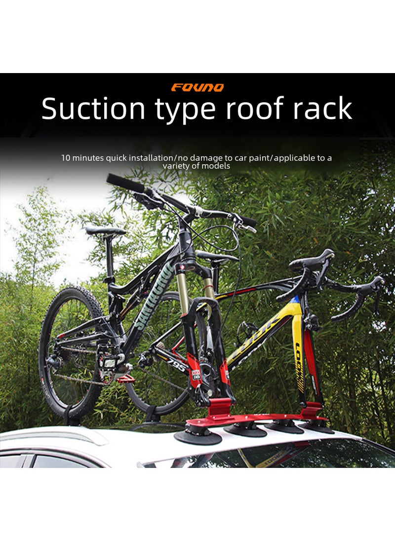 Generic - FOVNO road mountain bike vacuum adsorption car car roof rack suction type carrying frame wholesale One car plate green - Image 1