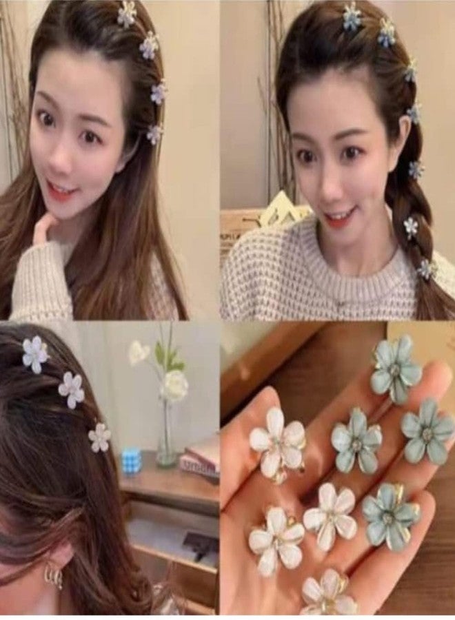 MPK PERFECT Combo kanya pujan gifts set 6pc hair band/hair tie and 6pc Multicolor Resin Shining Mini Claw Metal Clips hair clatcher Flower Design Small Clutcher Barrettes Hair Accessories. - Image 2