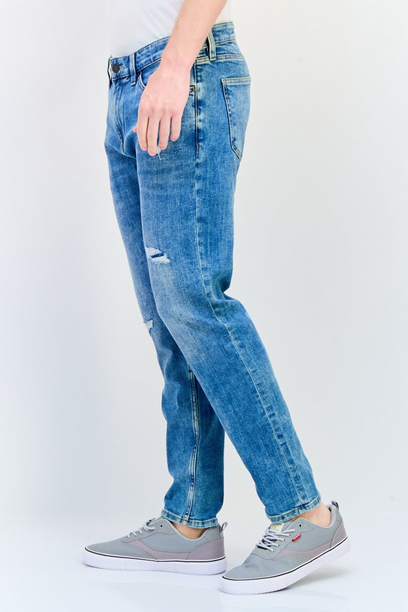 Celio Men Slim Fit Wash Stretchable Denim Jeans, Blue  - Image 2
