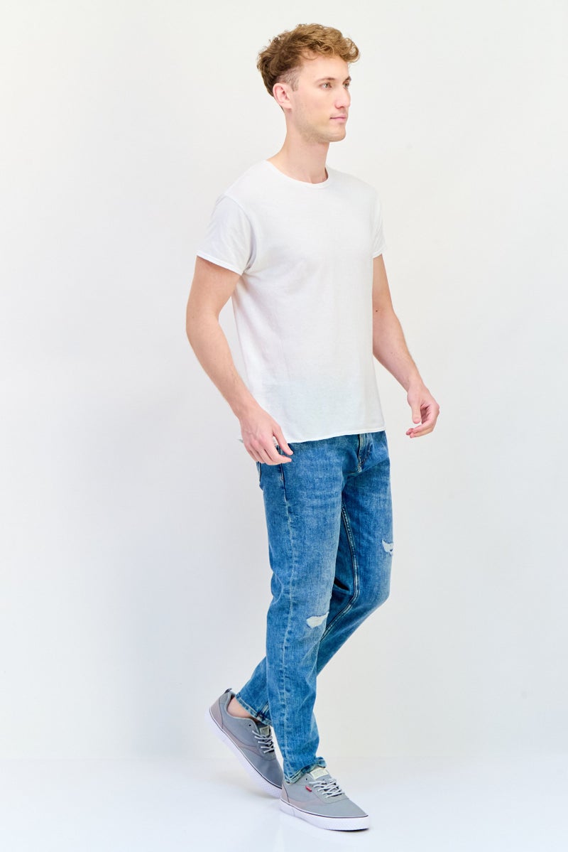 Celio Men Slim Fit Wash Stretchable Denim Jeans, Blue  - Image 4