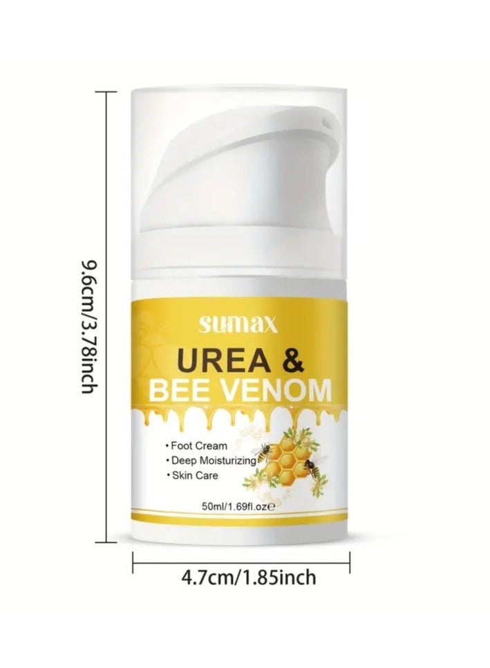 SUMAX Hypoallergenic Hyaluronic Acid Foot Cream for Even Skin Tone – Honey & Turmeric Enhanced Moisturizing Lotion with Urea & Bee Venom – Deep Hydration for Dry Cracked Heels, Alcohol-Free for All Skin Types, 1.69oz - Image 5