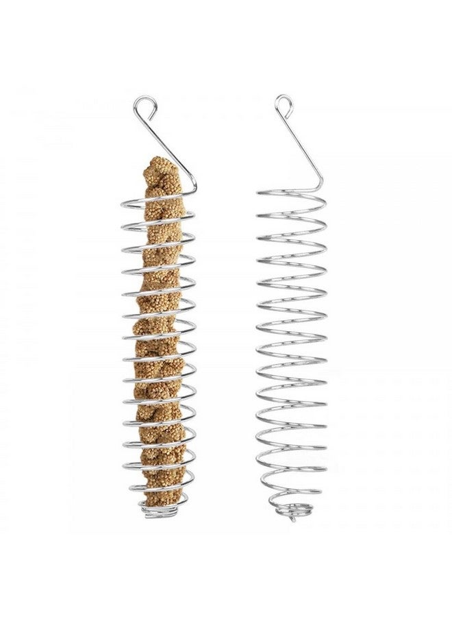 DONGKER 2 PCS Parrot Treat Holder,Stainless Steel Bird Fruit Vegetable Stick Skewer Bird Feeder Toy for Parrot Bird Parakeet Cockatiels - Image 1