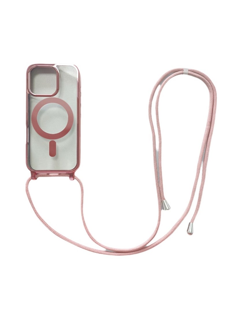 A variety of models to choose from magnetic case suitable for Apple mobile phone case new electroplating magnetic lanyard mobile phone case - Image 1