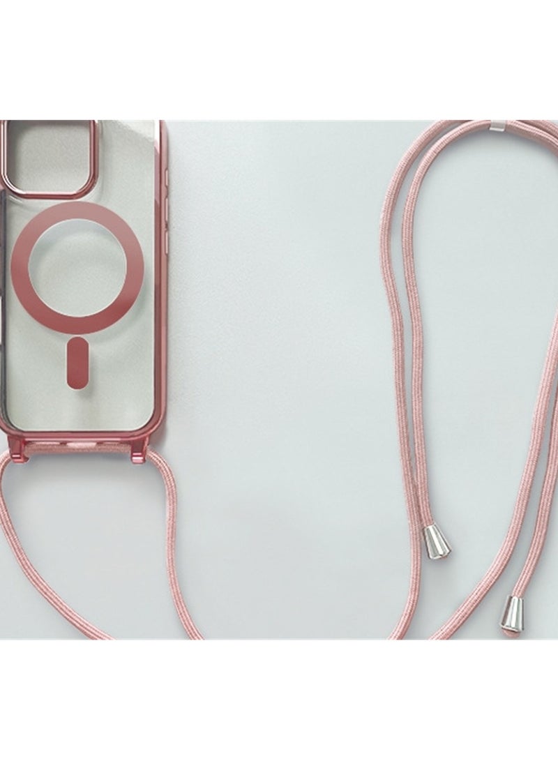 A variety of models to choose from magnetic case suitable for Apple mobile phone case new electroplating magnetic lanyard mobile phone case - Image 3