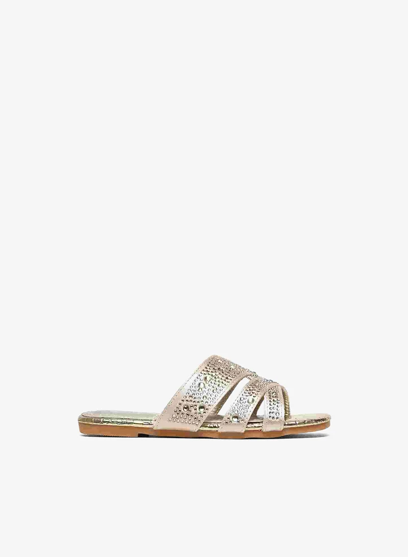 Cuple Girls embellished slide sandals