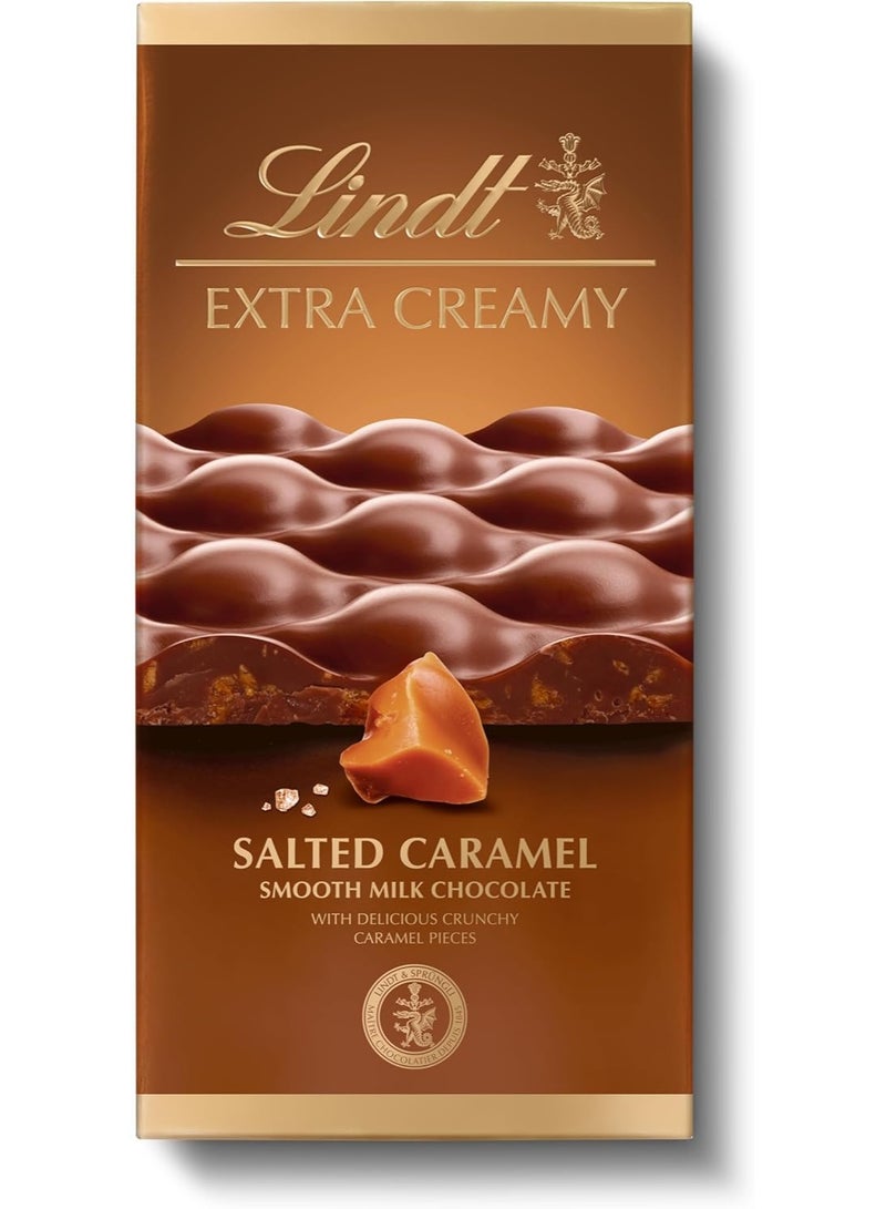 Lindt Extra Creamy Salted Caramel Chocolate Bar 80grams - Image 1