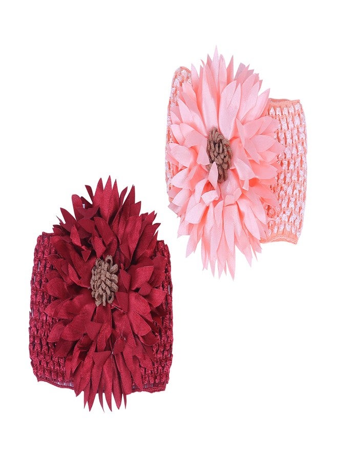 DENICRAAS Newborn Headband Baby Floral Elastic Hair Band Headwear Hairstyling Photographic Accessories Baby Kids Girl Lace Headband Soft Elastic Headwear Hair Band Sunflower (PACK OF 1) - Image 5