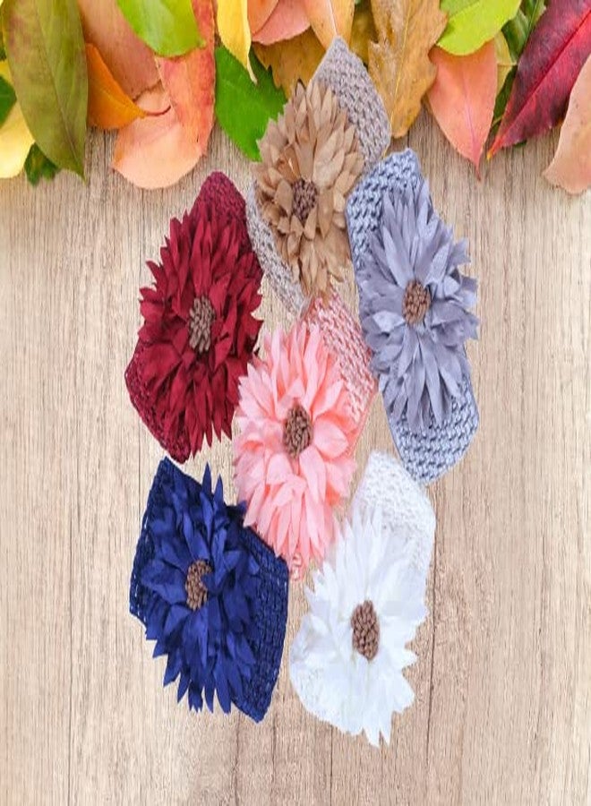 DENICRAAS Newborn Headband Baby Floral Elastic Hair Band Headwear Hairstyling Photographic Accessories Baby Kids Girl Lace Headband Soft Elastic Headwear Hair Band Sunflower (PACK OF 1) - Image 4