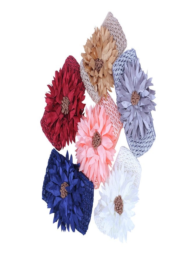DENICRAAS Newborn Headband Baby Floral Elastic Hair Band Headwear Hairstyling Photographic Accessories Baby Kids Girl Lace Headband Soft Elastic Headwear Hair Band Sunflower (PACK OF 1) - Image 2