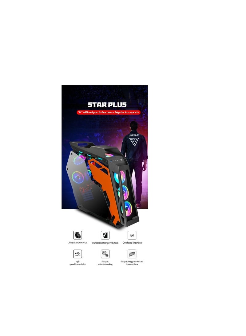 WJCOOLMAN حالة الألعاب WJCoolMan Star Plus Special Edition 8 مراوح ARGB - أسود | WJCOOLMAN-STARPLUS-BK-8F - Image 3