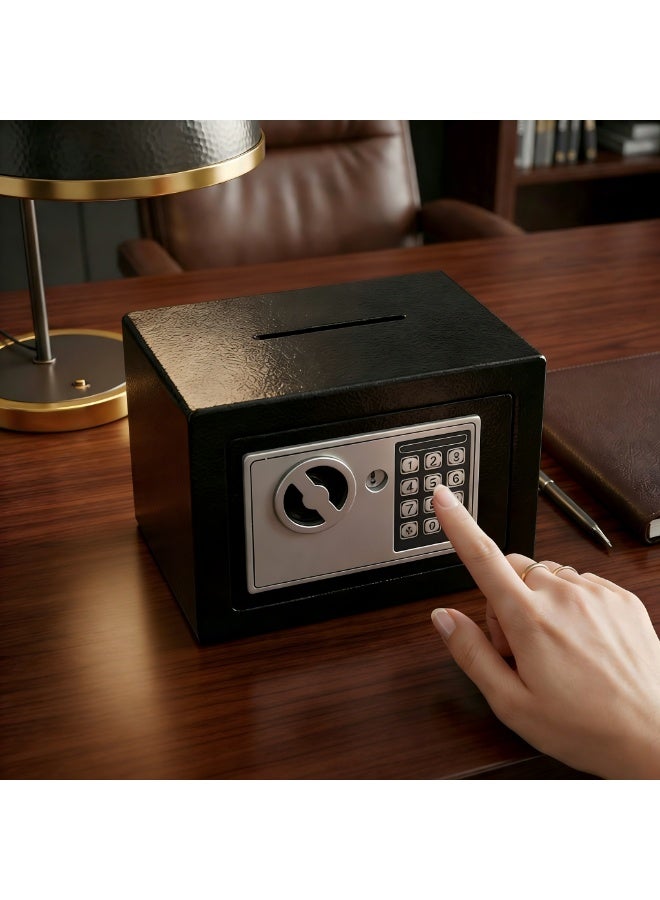 ZERIFAM Safe Box Steel Small, Small Safe Box for Home, Steel Electronic Digital Security Safe with Key Combination Lock Box, For Money, Documents, Passort, Jewelry (17cm X 17cm X 23cm)  ﻿ - Image 5