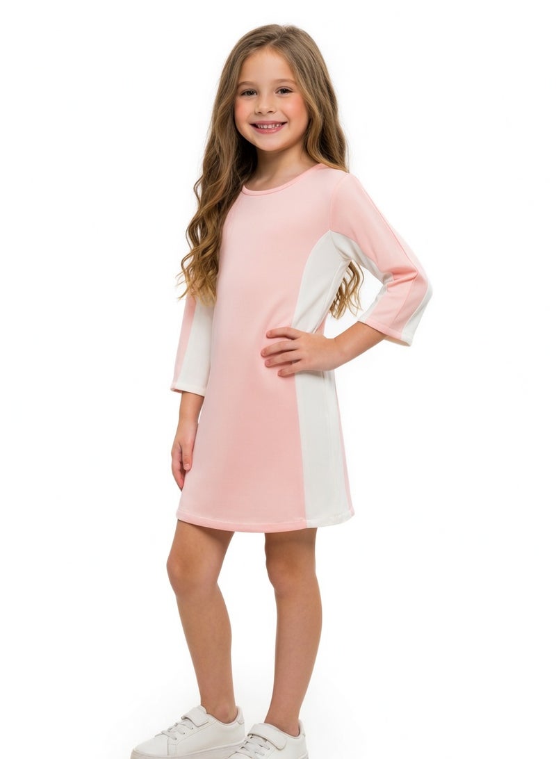 Queen PEACH STRIP SIDE Girls Party Dress, everyday Dress Party Wear Wedding Evening Formal Pageant Dance Gown for Birthday Kid Girls Elegant - Image 1