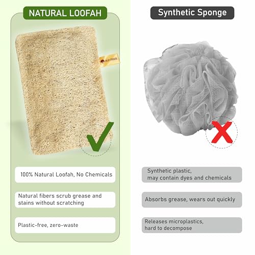 Old Tree Rectangular Body Scrubber (Pack of 4) for Men and Women - Natural Loofah Sponge for Bathing - Biodegradable and Eco-Friendly Natural Scrubber Gentle on the skin | Skin Friendly | Bathroom Accessories - Image 4