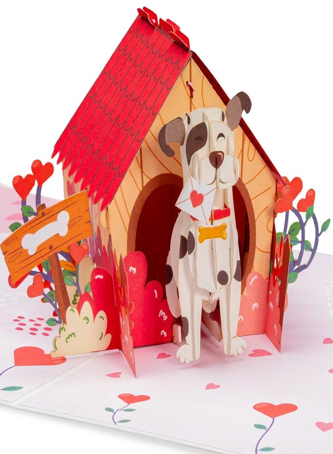 Paper Love 3D Dog House Pop Up Card, For Valentines Day, Birthday, Mothers Day, Adults or Kids, All Occasions - 5" x 7" Cover - Includes Envelope and Note Tag - Image 1
