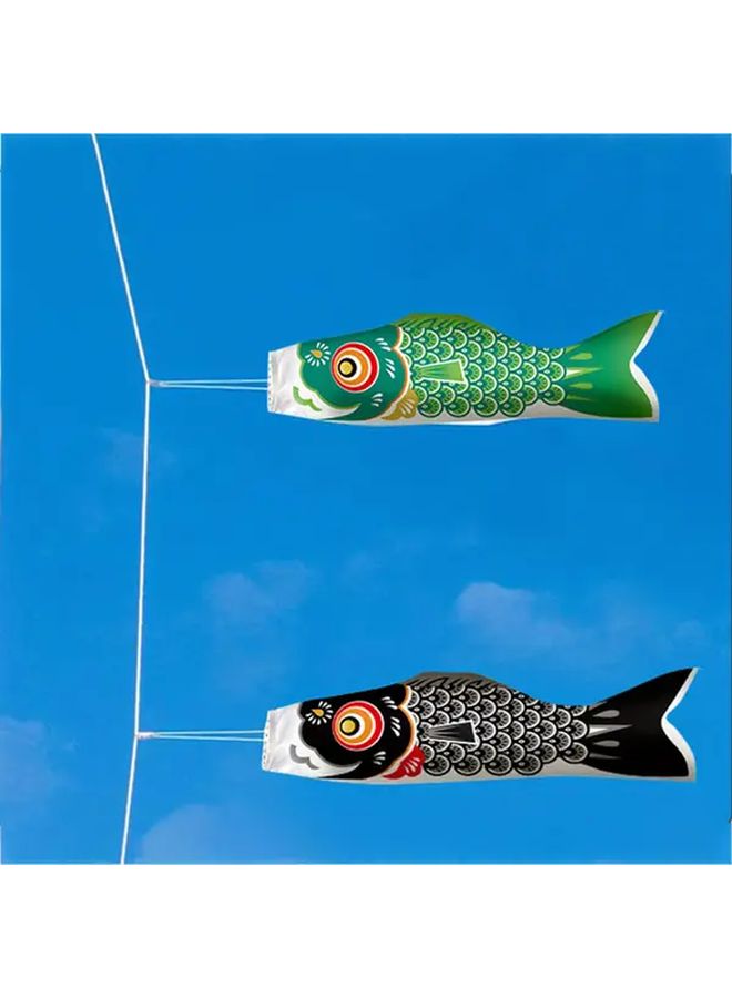 Green Japanese Carp Flag Outdoor Wind Banner Boys Festival Supplies Traditional Design - Image 2