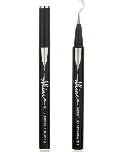 LYSdefeu Sliver Glitter Eyeliner Liquid Liner1Pcs Sliver Metallic Shimmer Sparkling Colored Eye Liner Eyeshadow Makeup Pen Long Lasting High Pigmented Waterproof Smudgeproof Eyeliner Pencil Gift for Women - Image 2