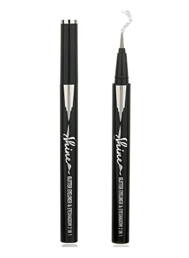 LYSdefeu Sliver Glitter Eyeliner Liquid Liner1Pcs Sliver Metallic Shimmer Sparkling Colored Eye Liner Eyeshadow Makeup Pen Long Lasting High Pigmented Waterproof Smudgeproof Eyeliner Pencil Gift for Women - Image 1