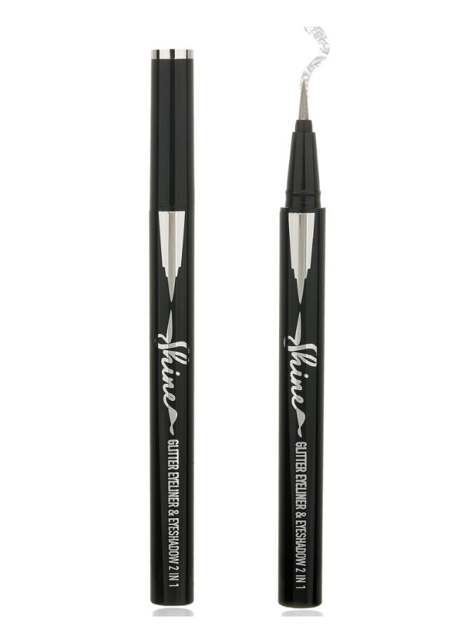 LYSdefeu Sliver Glitter Eyeliner Liquid Liner1Pcs Sliver Metallic Shimmer Sparkling Colored Eye Liner Eyeshadow Makeup Pen Long Lasting High Pigmented Waterproof Smudgeproof Eyeliner Pencil Gift for Women - Image 3