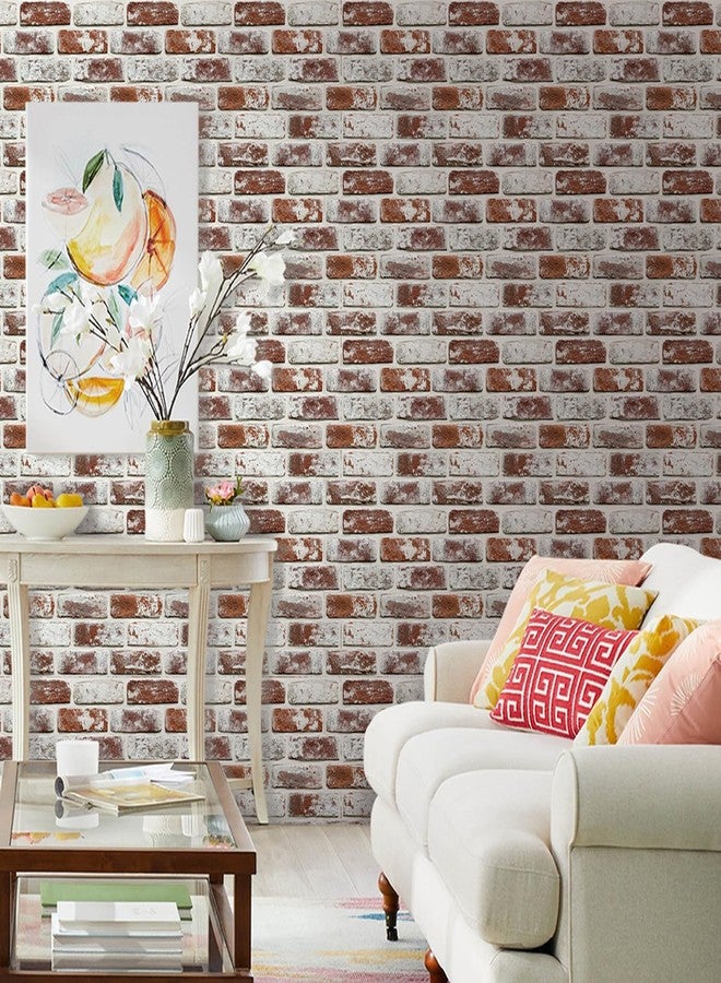 Commomy 10 Pcs 3D Brick Peel and Stick - 11.8'' x 11.8'' Small Size Ultralight PVC Red Faux Brick Wallpaper Textured Wall Paneling for Backsplash,Kitchen,Living Room,Bedroom,RV, Interior Wall Tiles - Image 2