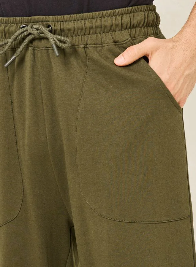 Styli Oversized Terry Jogger with Panel Pocket & Elasticated Cuff
