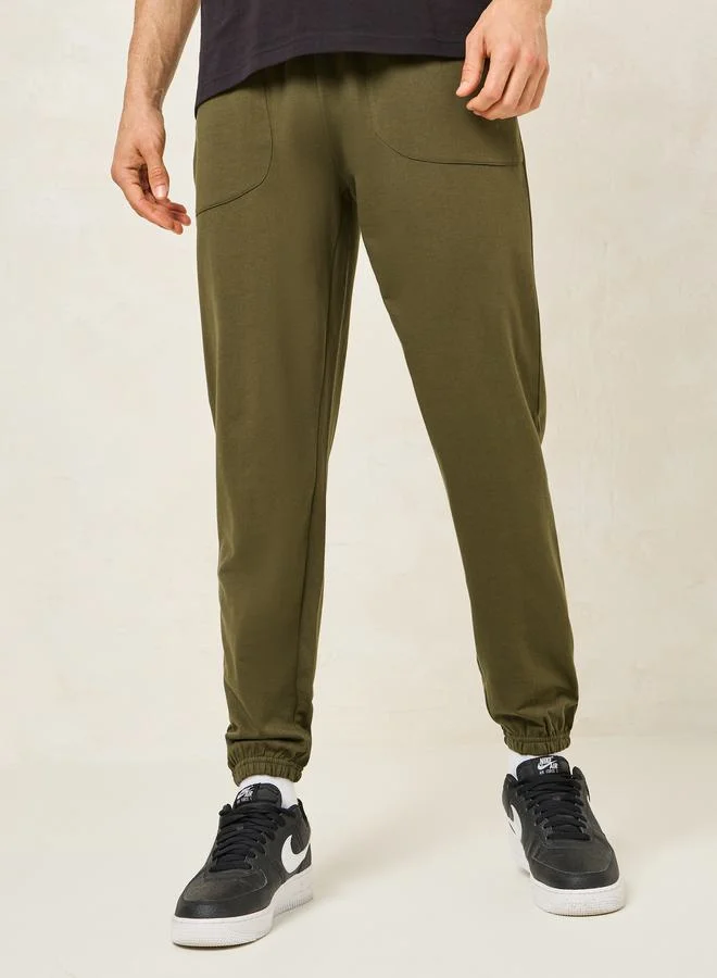 Styli Oversized Terry Jogger with Panel Pocket & Elasticated Cuff
