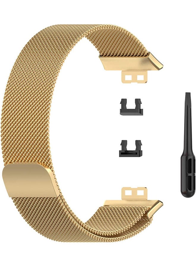 SHOPI Compatible with Huawei Watch Fit Watch band , Milanese Loop Magnetic Stainless Steel Replacement Wrist Strap Bracelet Watch Band for Huawei Watch Fit (GOLD)  - Image 1