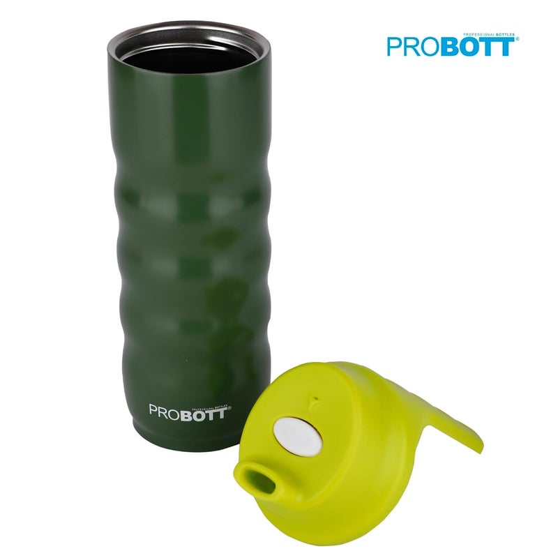 PROBOTT PROBOTT Spring Stainless Steel Water Bottle Vacuum Insulated Flask Bottles, 500 ml, Green | Hot and Cold | Easy to Carry | Leak Proof | Proteins | Sports | Office | Gym | Travel  - Image 2
