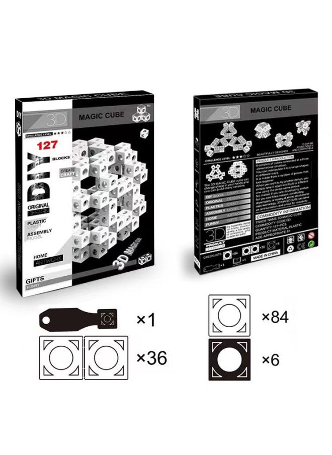 null - Fun Three-dimensional Cube Puzzle 3D Cube Changeable Cube Toy-Color:127PCS Fun Cube Magic Cube - Image 1